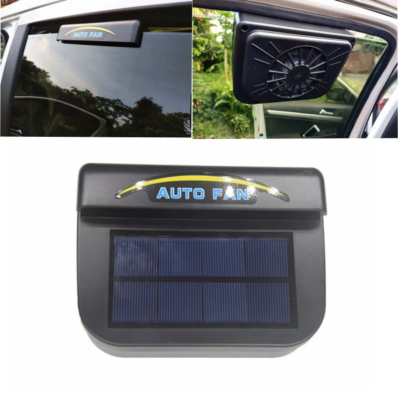 

1Pcs Solar Power Auto Window Fan Air Vent Cooling Fan Ventilation Cooler Radiator Solar Exhaust Fan with Rubber Stripping Car