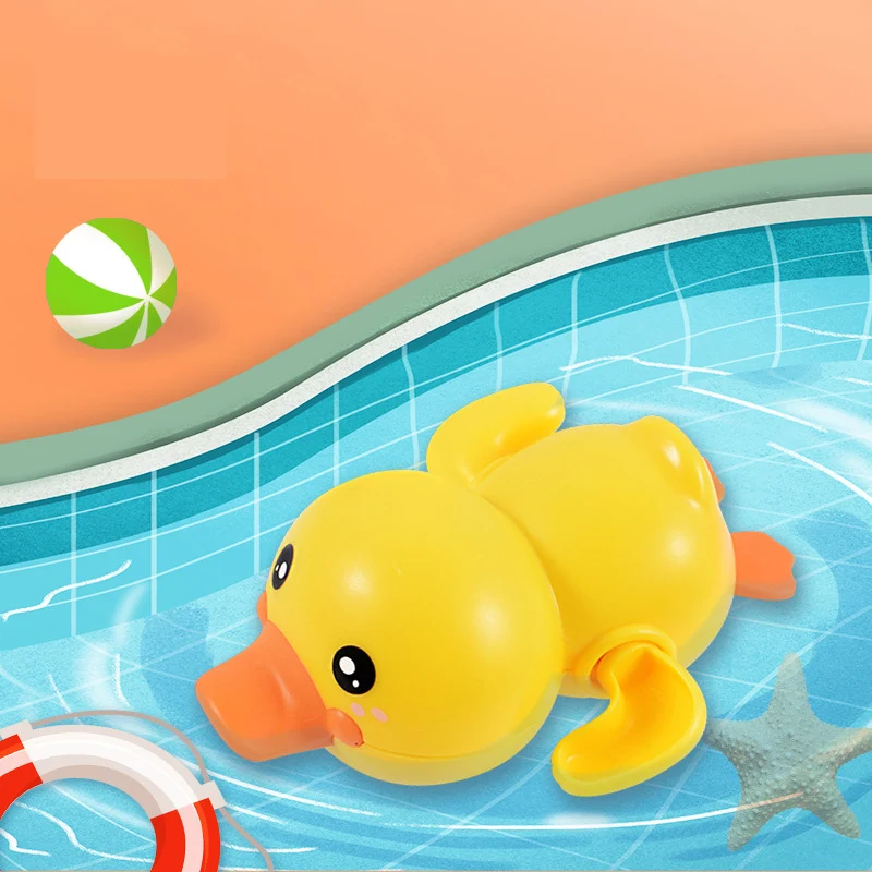 Bath toys Classic Cartoon Animal Cute Animal Duck Wind Up Chain Bathing Clockwork Bathroom Game Water Beach Toys for Kid 7