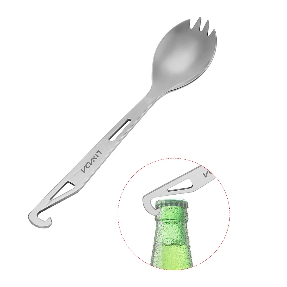 Lixada Складная ложка Spork уличная посуда походная посуда легкая сложенная посуда для пикника из нержавеющей стали