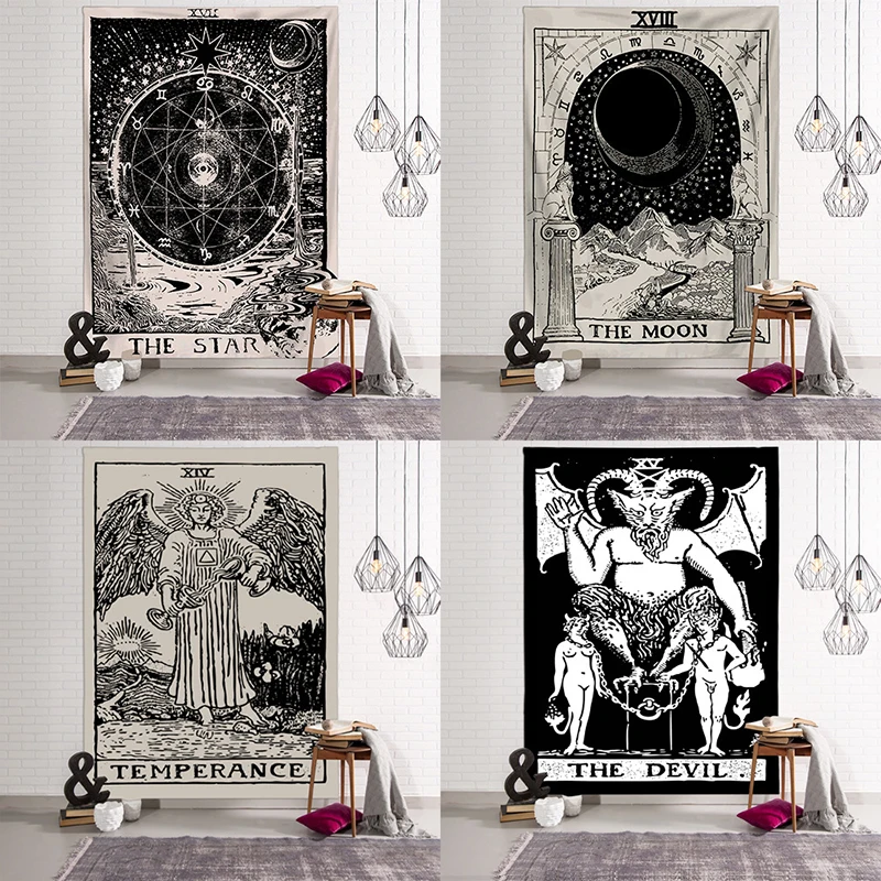 Tarot Sun and Moon Pattern Blanket Indian Mandala Tapestry Wall Hanging Bohemia Gypsy Home Bedroom Decorating Throw | Дом и сад