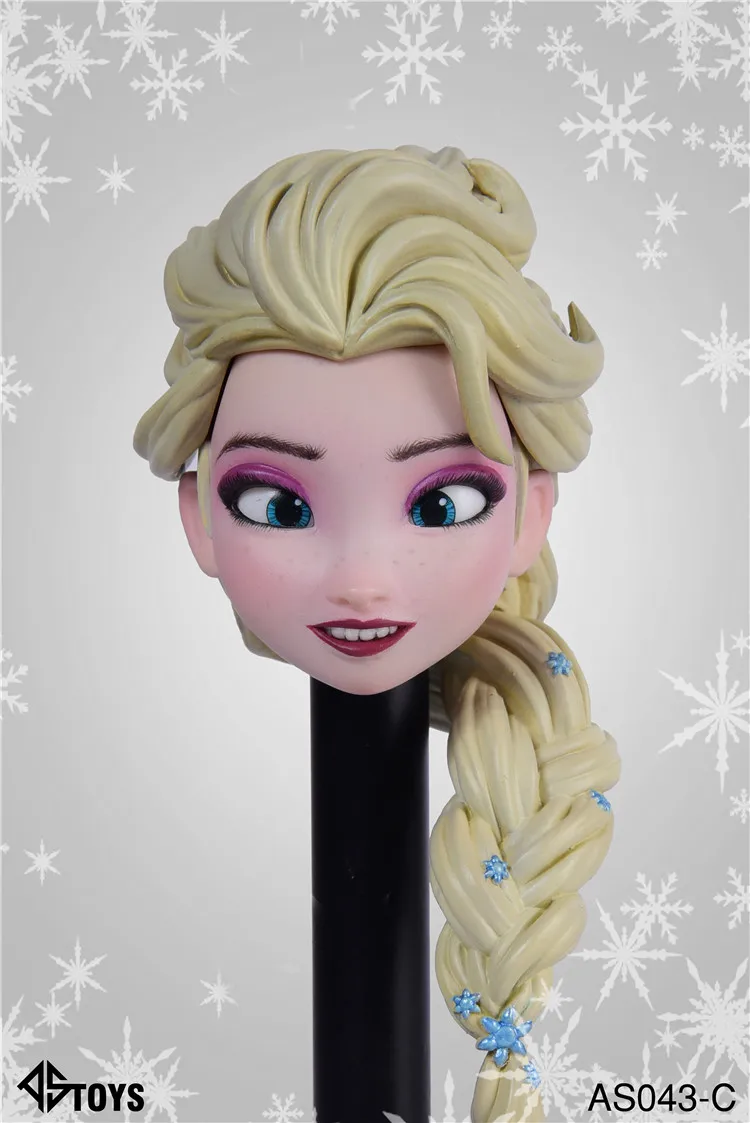 Dropshipping ASTOYS AS043 1/6 1/6 Scale Female Woman Girl Elsa Head Sculpt with Movable Eyes for 12" TBLeague Figures - Цвет: AS043-C