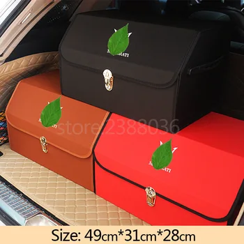 

1pcs High Quality Microfiber Leather Folding Car Storage Box for Maserati Ghibli Quattroporte Levante (Black Red Brown)