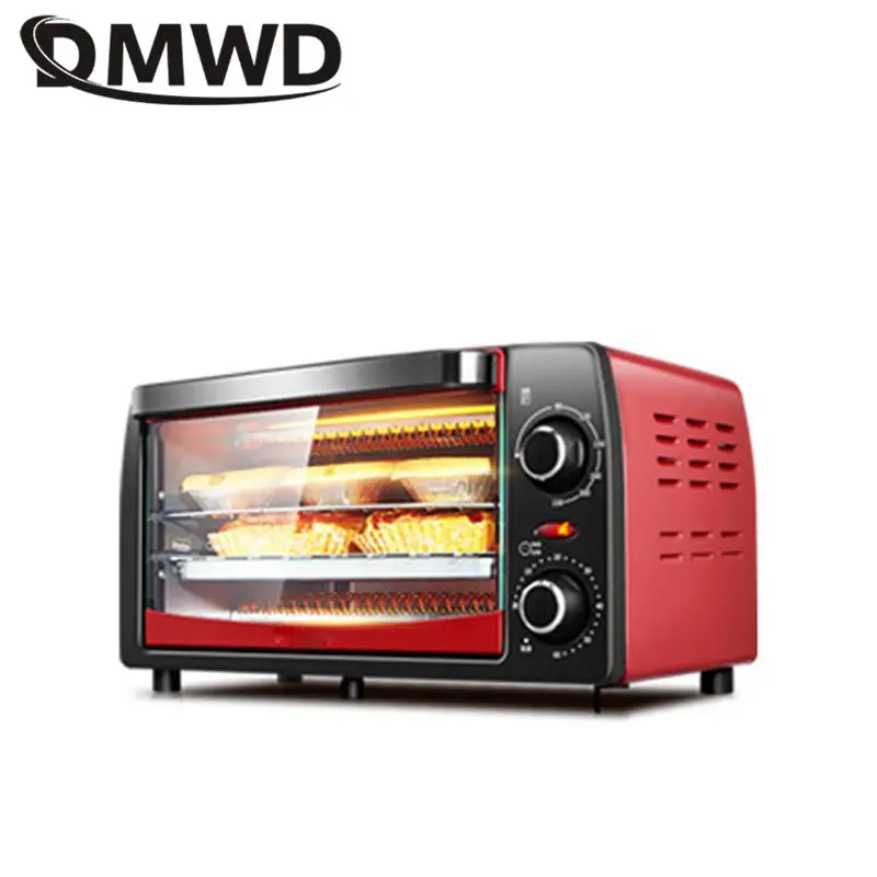 DMWD 12 л Автоматическая Мини электрическая духовка 220 В 1050 Вт Бытовая для пиццы мяса