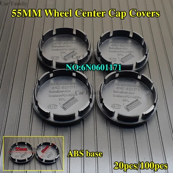 

20/100PCS 55mm 6N0601171 Car Wheel Center Caps Hub Cover Car-styling Auto Emblem Black for Passat B6 B7 CC Golf MK5 MK6 Tiguan
