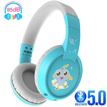 

Kids Bluetooth Wireless Headphones Stereo 85dB Volume Limited Over-Ear Children Foldable Headsets with Microphone For Boys Girls