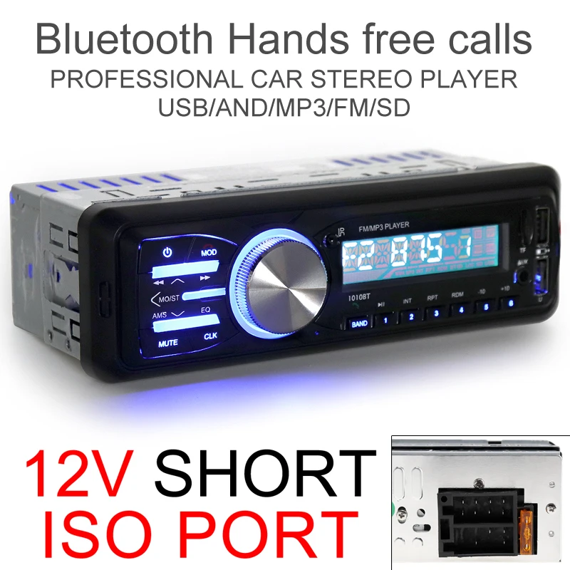 12V Auto radio estéreo vehículo MP3 Player soporte manos libres FM Aux