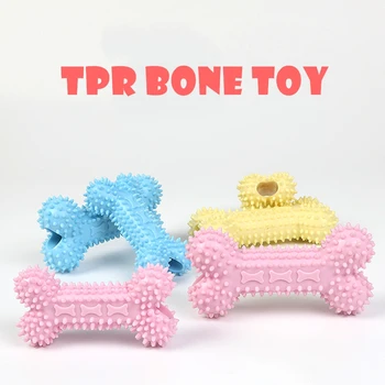 

S code TPR pet toy with piercing bone, mini bone toy, pet chew toy, pet molar toy, pet training toy, pet equipment