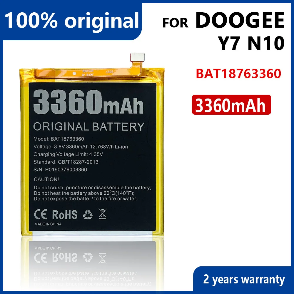 100% Original 3360mAh BAT18763360 battery For Doogee Y7 N10 High quality Batteries With Tracking Number | Мобильные телефоны и