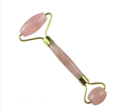 Розовый натуральный камень хрустальный роликовый для похудения Массажер для лица лифтинг инструмент нефритовый роллер для массажа лица камень массаж кожи уход за кожей