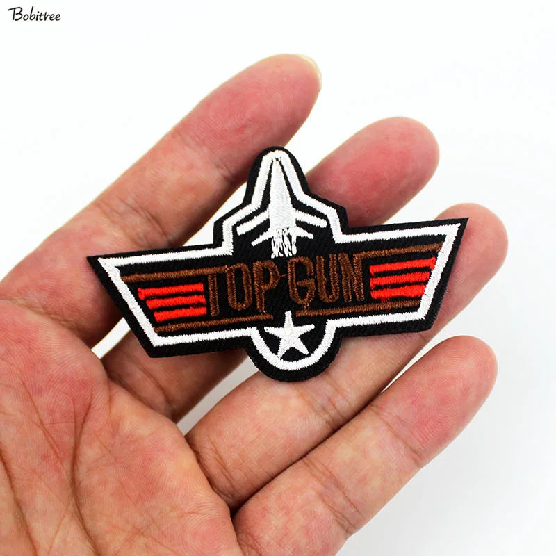 Air force Top gun Badge Patches iron on for cloth Jacket DIY Stripes Embroidery Cotton Fabric Sewing Appliques stickers