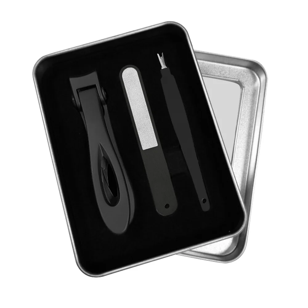 

3Pcs Stainless Steel Nail Clippers Cutter Trimmer Kit Professional Manicure & Pedicure Tools Set with Storage Case Home Use
