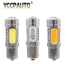 YCCPAUTO 1 шт. 1156 BAU15S PY21W светодиодный лампы Янтарный/цвет: желтый, белый красный COB 7,5 Вт автомобильный резервный светильник сигнала поворота Стоп-сигнал лампы 12V