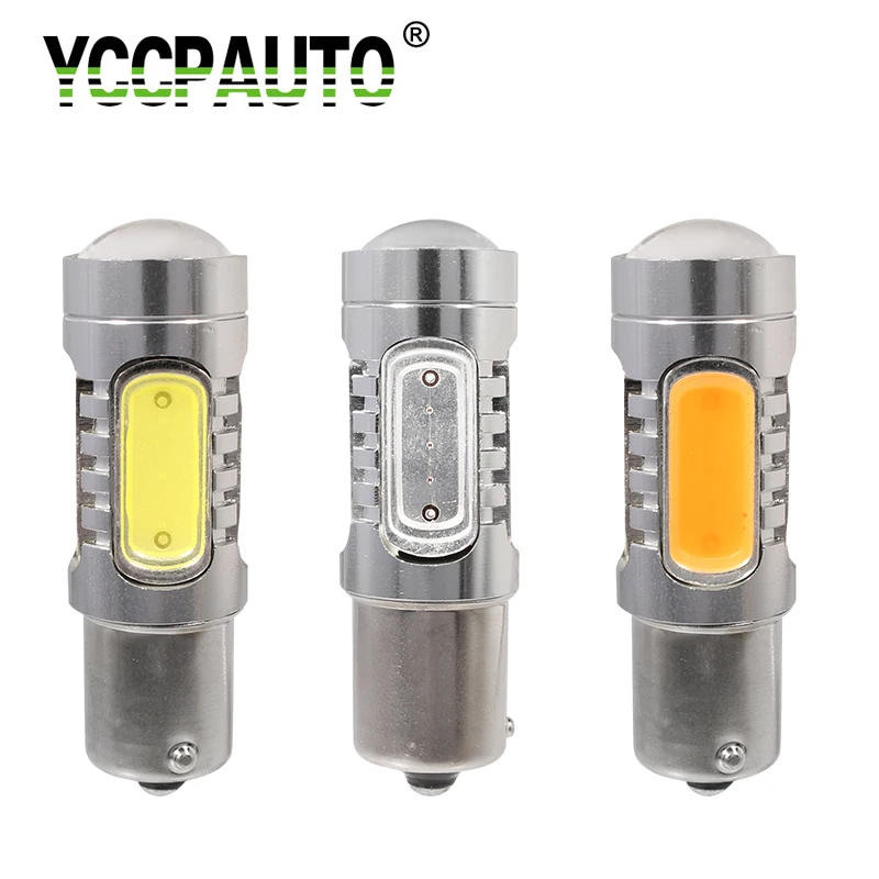 YCCPAUTO 1 шт. 1156 BAU15S PY21W светодиодный ные лампы Янтарный/Желтый Белый Красный COB 7 5 Вт