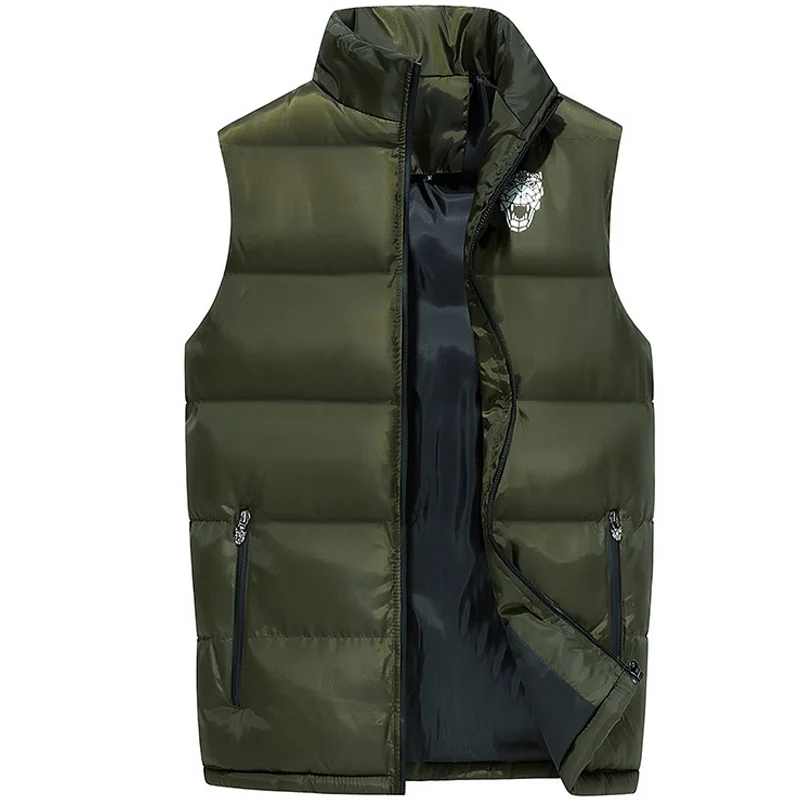 Мужской жилет, повседневная верхняя одежда, осенне-зимние куртки, жилеты, пальто для мужчин, безрукавка, мужские куртки, пальто большого размера 4XL 5XL 6XL 8814 - Цвет: Армейский зеленый