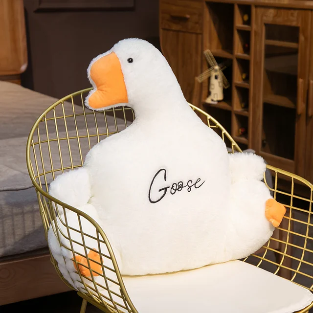 Big Size Plush Animal Pillow Soft Cartoon Goose Cushion Floor Home Chair Decor Kawai Plushie Padded Seat Kids Gift