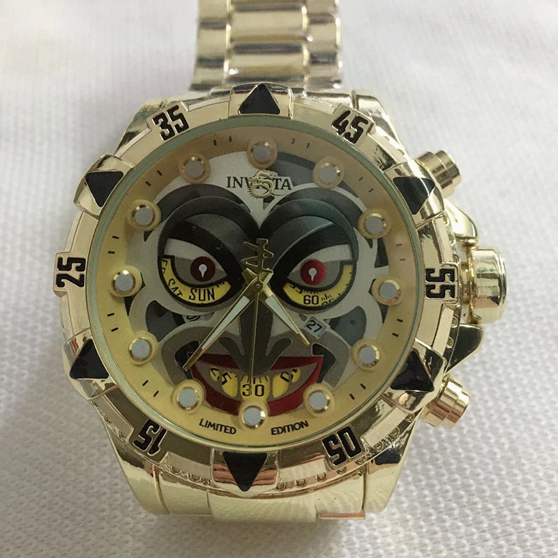 New steel rope clown steel belt men's quartz watch gold fashion casual European and American jewelry couple gifts 