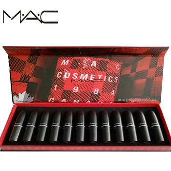 

MAC makeup 12 Different Colors Sexy Women Limited Set Multi-function Sexy Matte Lipstick Matte Shimmer Lip Stick 1 Set