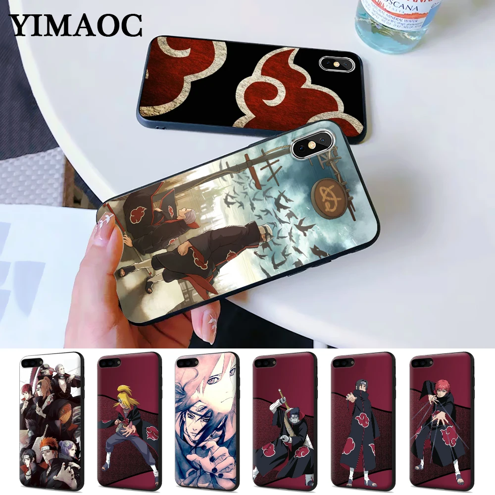 

Naruto AKATSUKI Smart Silicone Case for iPhone 5 5S 6 6S Plus 7 8 X XS Max XR
