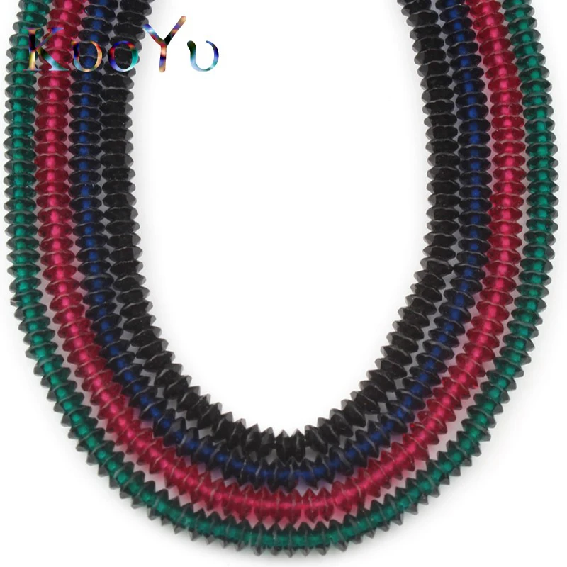 

3x2MM Natural Blue Red Green Black Crystal Rondelle Loose Spacer Beads For Jewelry Making DIY Charm Bracelet Accessories 15"inch