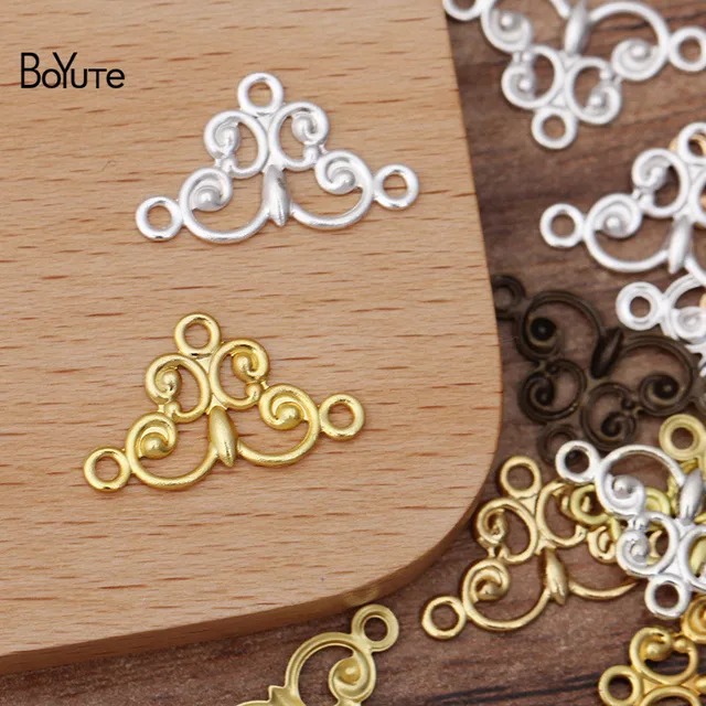 BoYuTe Set Of 15x57MM Pewter Metal Brass Filigree Flower Charms For DIY Jewelry  Making From Boyu_2014, $10.84