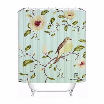 

Custom SHABBY CHIC SONGBIRD Waterproof Shower Curtain Home Bath Bathroom s Hooks Polyester Fabric Multi Sizes180509-51