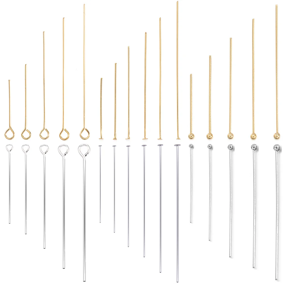50-100 teile/los 15-70 MM Edelstahl Flache Kugel Auge Kopf Pins Gold Silber Überzogene Für DIY schmuck Machen Zubehör – Detail 4