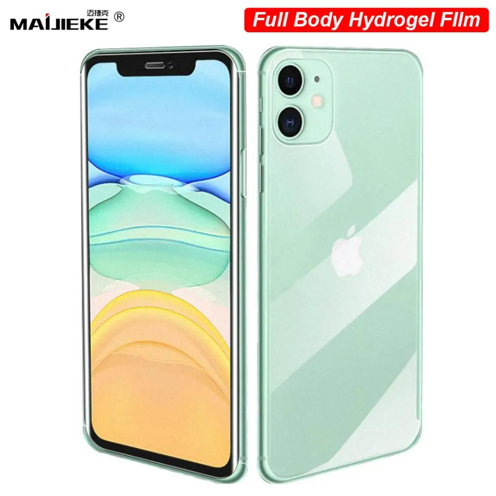 10D передняя + задняя Гидрогелевая пленка для iPhone 11 Pro Max TPU Защитная экрана X Xs max