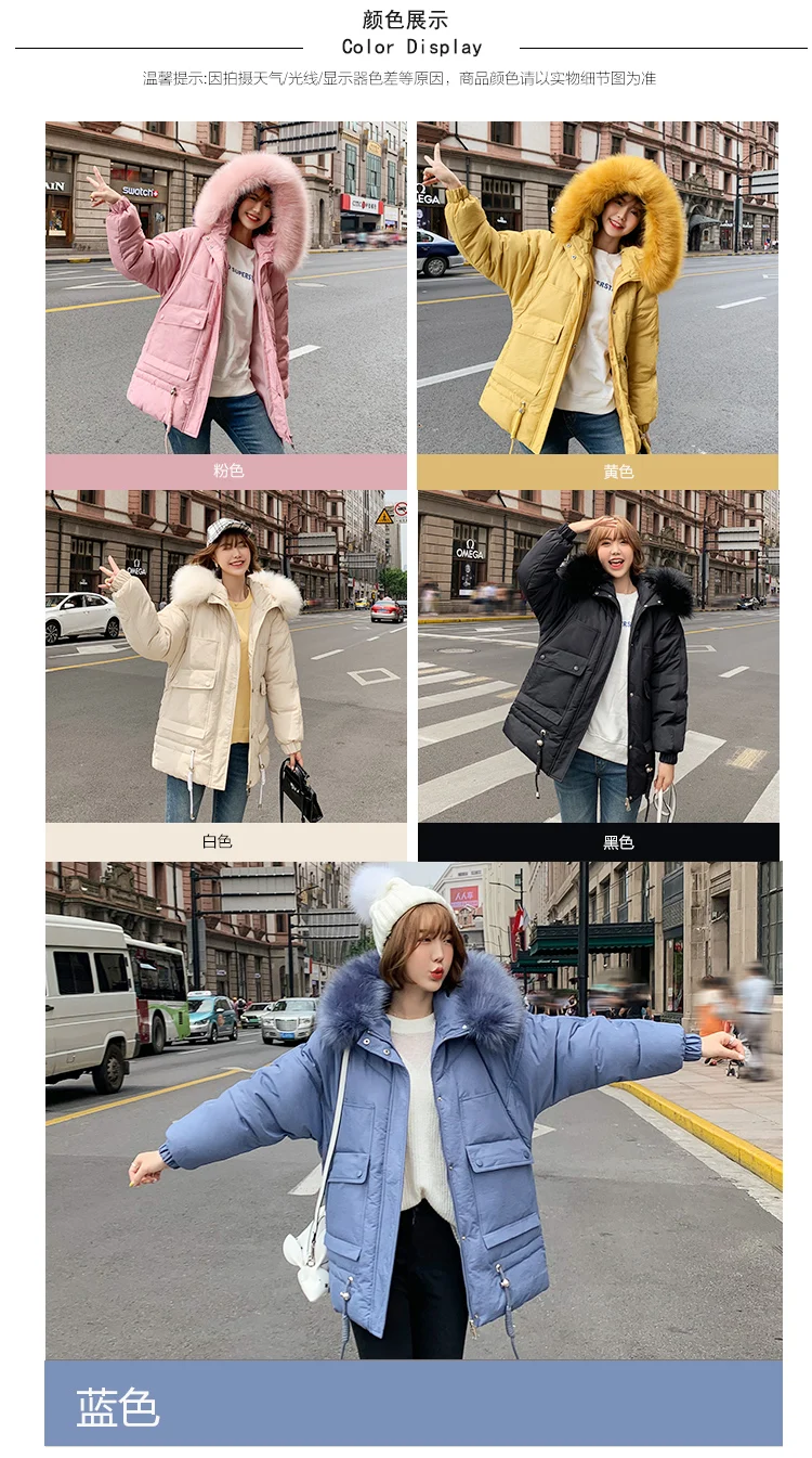 Photo Shoot Winter New Style down Jacket Cotton-padded Clothes Women's Korean-style Mid-length Cotton-padded Clothes Hooded
