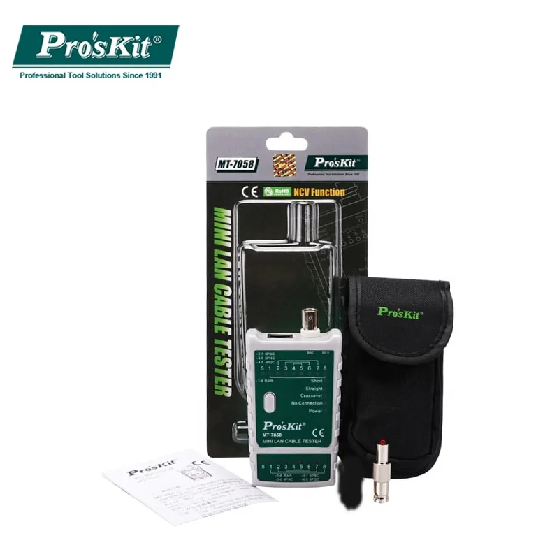 MT 7058 Mini Lan Кабельный тестер RJ45 RJ 11/RJ 12 BNC с функцией детектора напряжения