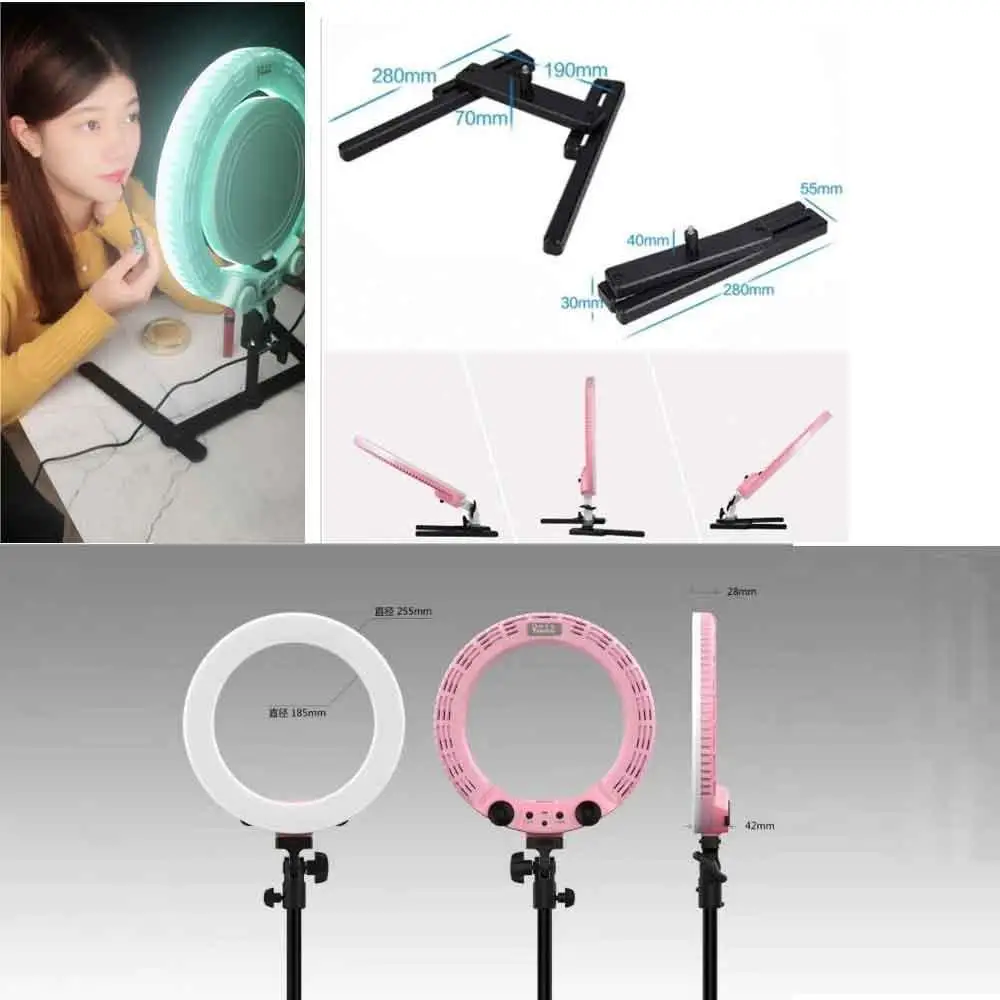 

Yidoblo QS-280 mini size 10\" Camera Selfie makeup Photo/Studio/Phone/Video LED Ring Light Photography Dimmable Ring Lamp
