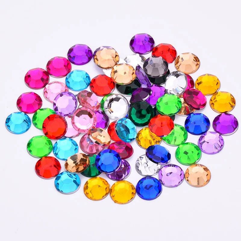 JUNAO-14mm-Flat-Back-Crystal-Rhinestones-Glue-On-Crystals-Stones-Round-Shape-Sew-On-Strass-Acrylic