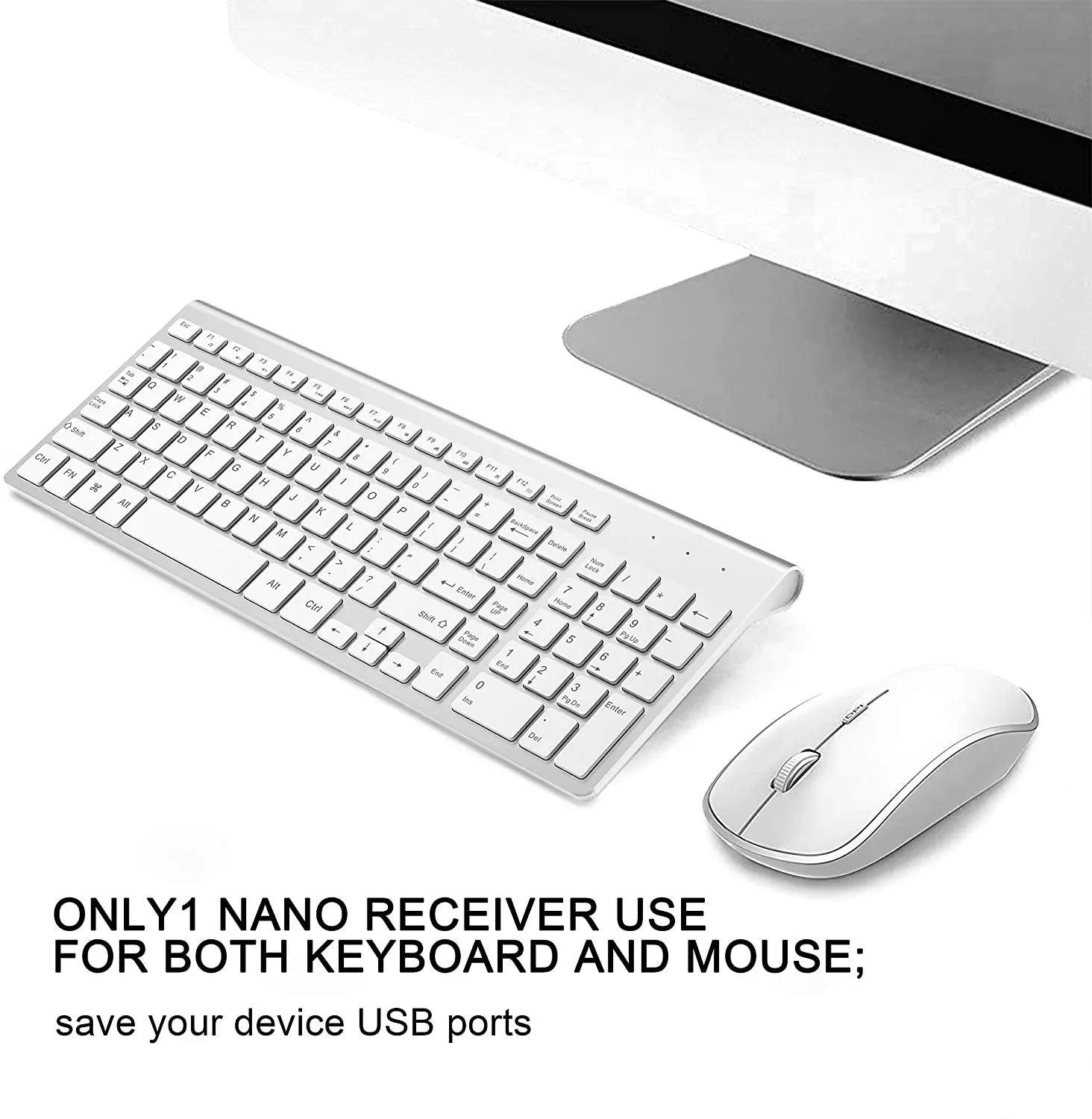 ワイヤレスキーボードマウス,数字キー付きの完全なサイズ,Mac,PC