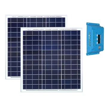 

Portable Solar Kit 80w 2 Pcs Solar Panel 40w 12v Battery PWM Controller 12v/24v 10A Home Caravans Monocrystalline Waterproof