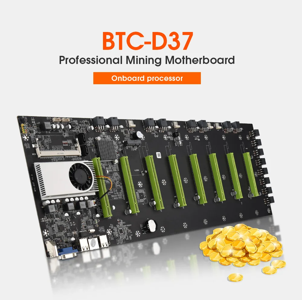 Материнская плата 8 GPU для майнинга основная с ЦП эфириум Биткоин BTC 37 экспертная