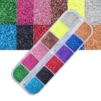 

12 Color Set Powder Flash Powder Small Laser Powder Powder Nail Polish Glitter Powder Nail Art French Nail Art Glitter