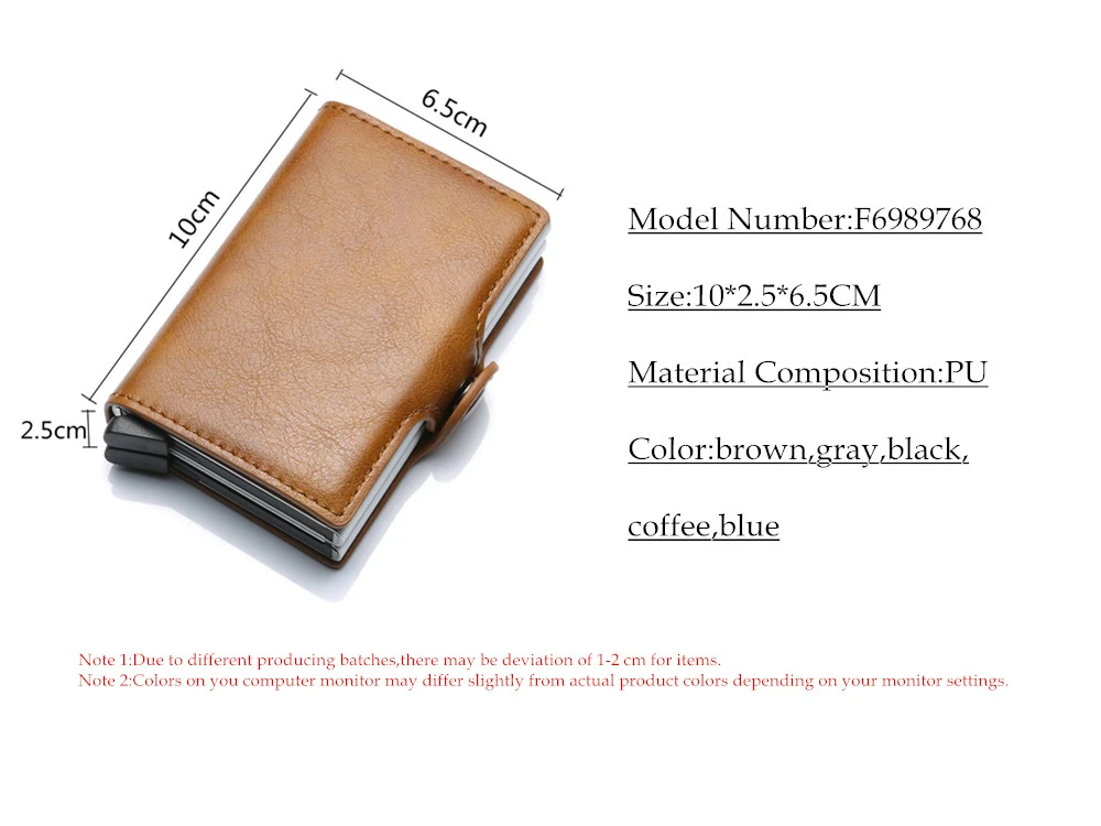 Bisi Goro кожаный бизнес-держатель для карт кошелек унисекс металлический блокирующий RFID кошелек чехол для ID карты Алюминиевый Дорожный кошелек Чехол