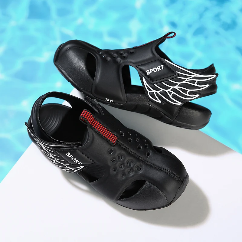 TuYao Girls Brand Designer Sandal Toddler Water Little Boy Shoes Summer Beach Lightweight Soft Non-slip Infant Wing Shoes