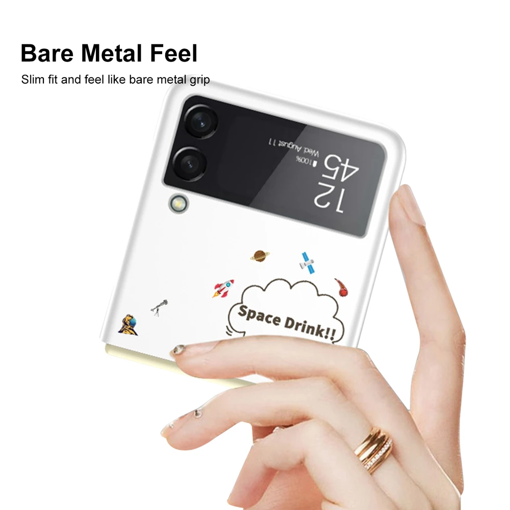 Galaxi Z Flip3 Zflip Case Luxury Fashion Ultra-thin Fold Phone Cover on for Samsung Galaxy Z Flip 3 5G Cases Milk Tea Astronaut galaxy z flip3 phone case