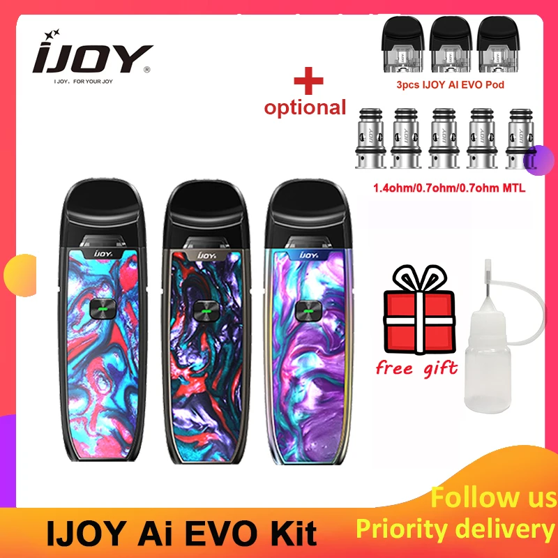 

100% Original IJOY AI EVO Pod Vape Kit 1100mAh Battery 20W with 2.8ml Cartridge Pod system VS Shogun /Drag 2