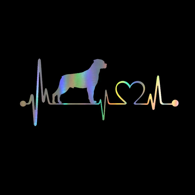 WaveHands WaveHands19*8.1CM Car Sticker 3D Rottweiler Heartbeat Lifeline Dog Funny Decal Vinyl Styling | Автомобили и мотоциклы