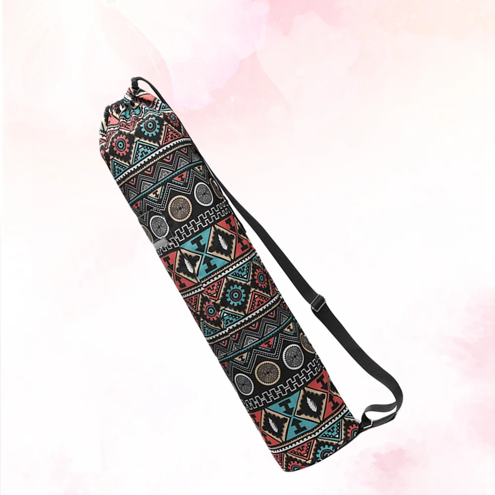 

Canvas Printed Yoga Mat Carry Bag Fashion Sling Sports Bag Drawstring Yoga Mat Bag Adjustable Shoulder Strap Bag