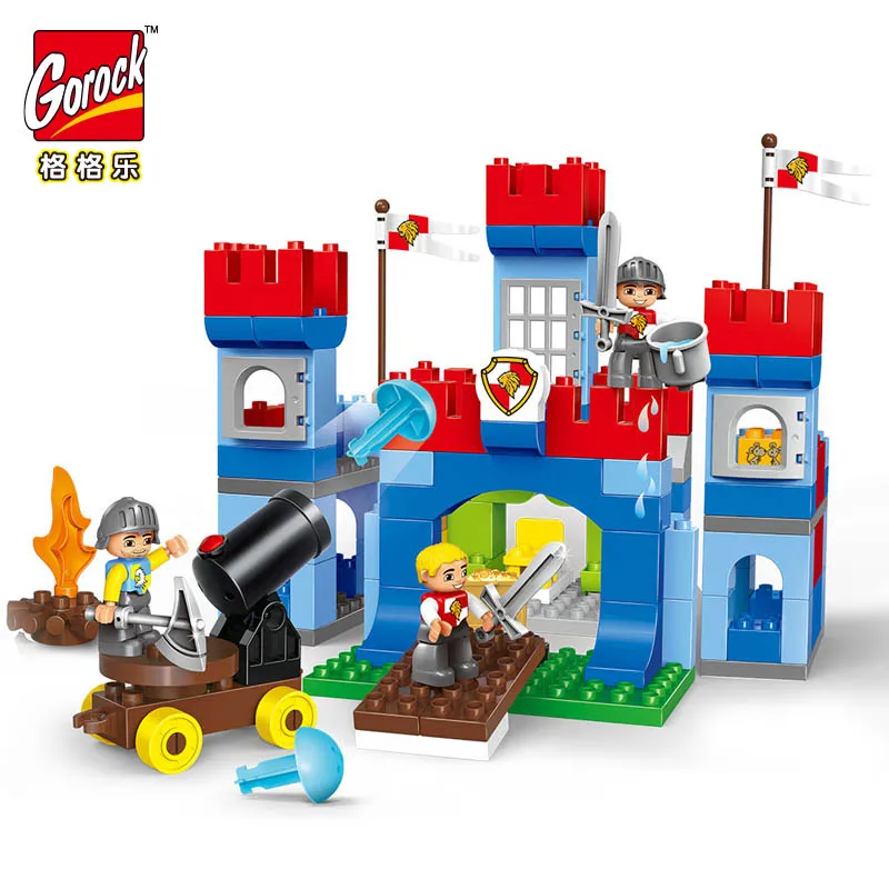 

Castle War Pirate Story Set Big Building Blocks DIY Assemble Educational Toys For Children Compatible With Duplo Bricks Boy Gift