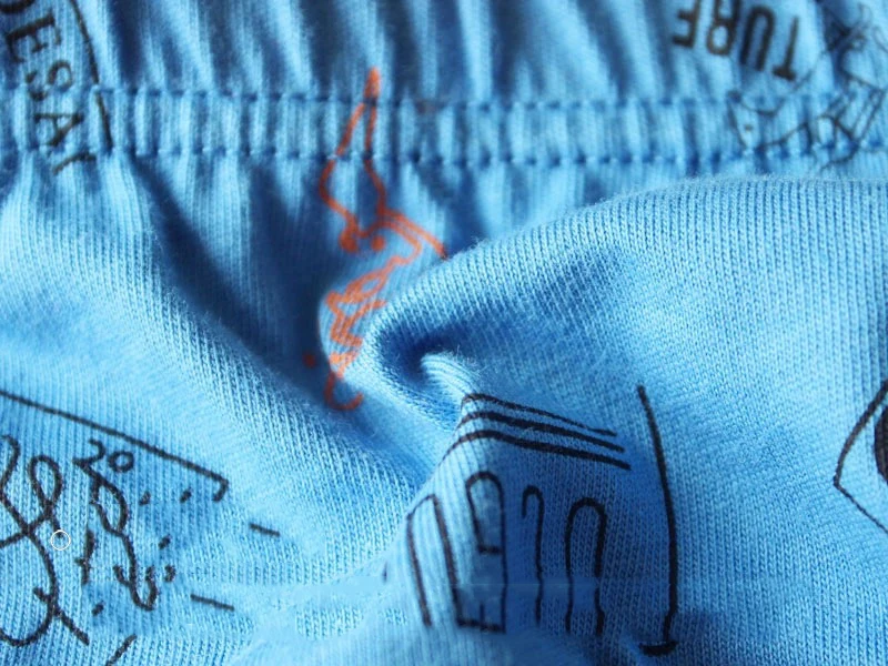 6Pcs/Lot Briefs Men's 100% Cotton Mid-Waist Printing Comfortable Underwear Men'S Breathable Briefs