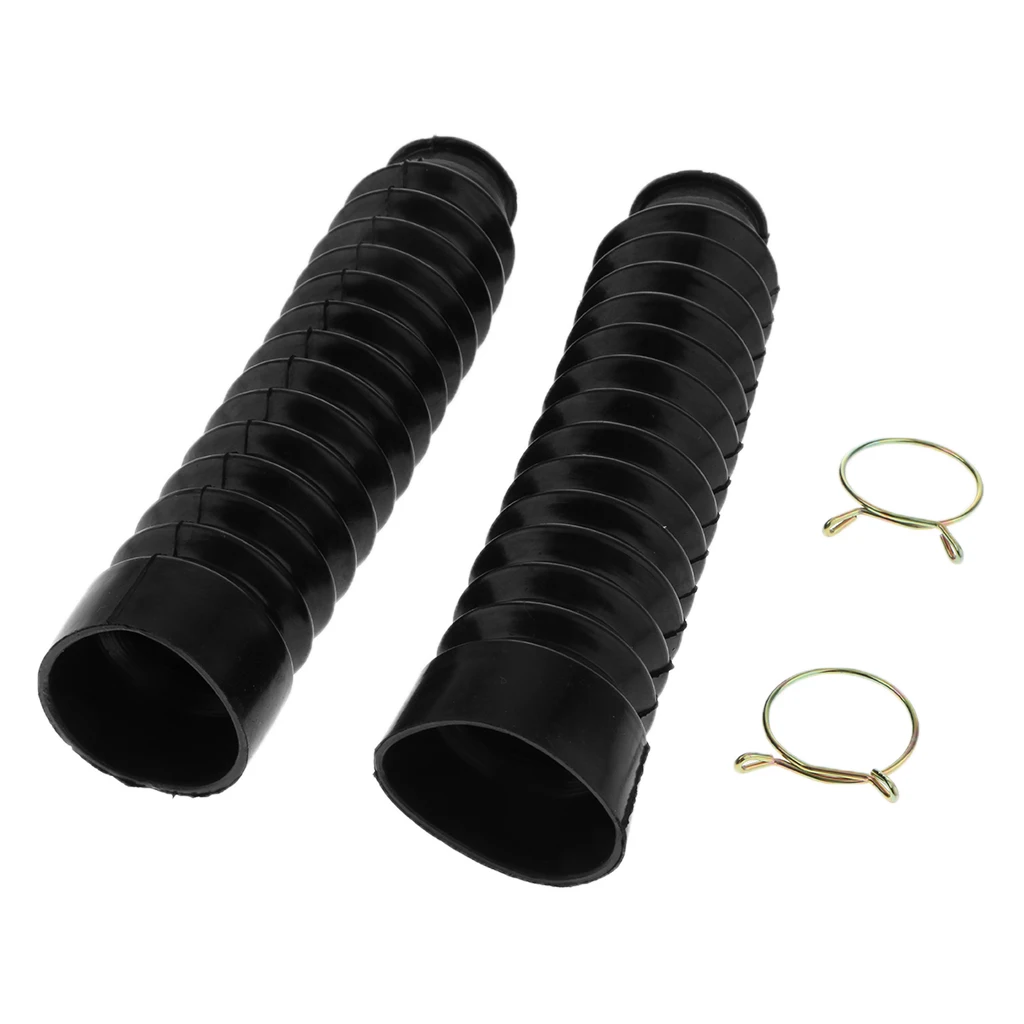 2pcs Black Motorcycle Front Fork Dust Cover Shock Absorber Boot For 