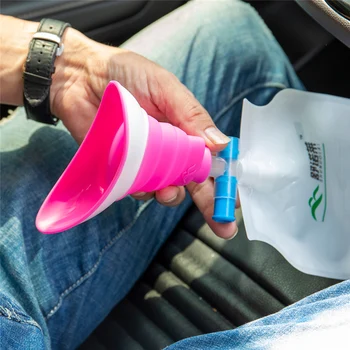 

4pc Silicone urinal female reusable outdoor camping car piss toilet portable urine bag mini portable toilet urinario mujer 20D16
