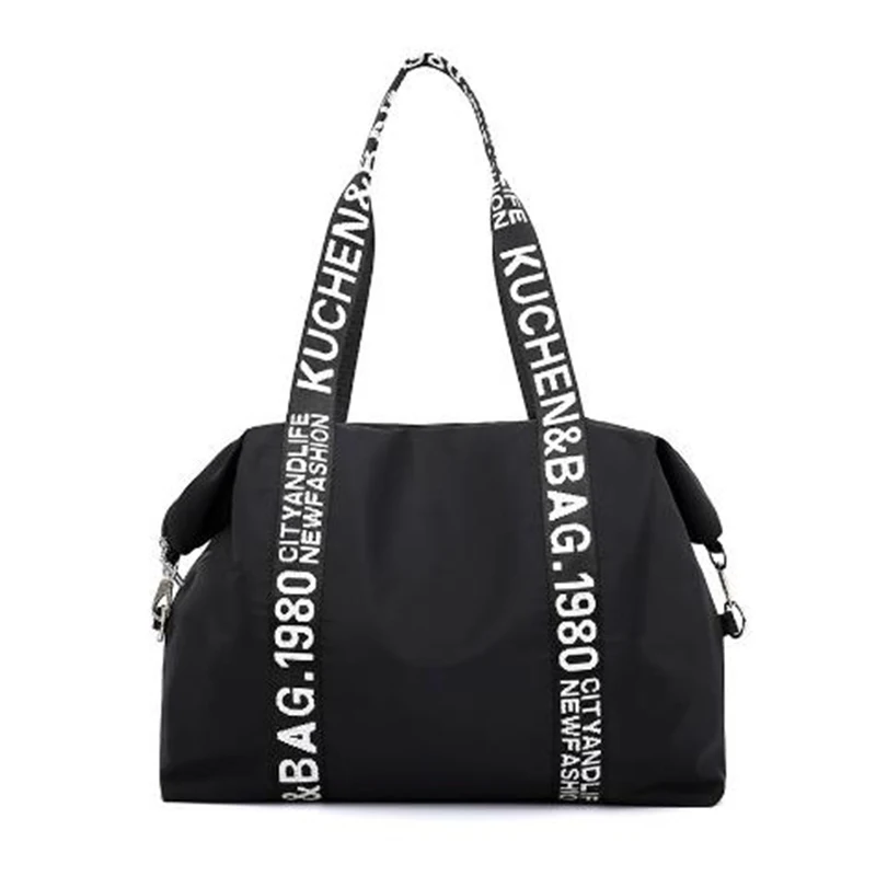 Black WOBAG, Женская многофункциональная сумка для багажа, дорожная сумка, большая вместительность, Oxofrd Tote, переносная сумка для багажа, повседневная сумка - Цвет: Black