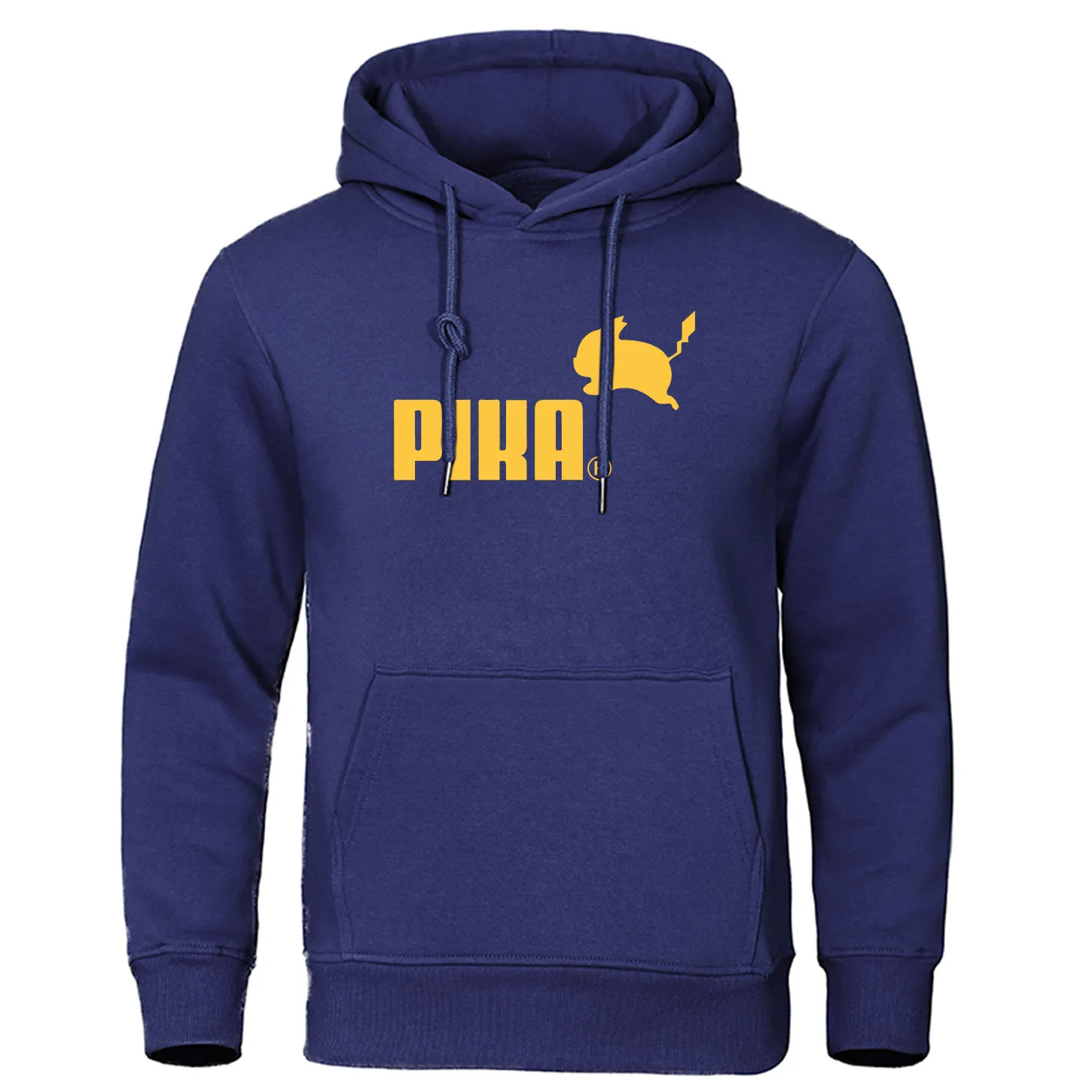2019 Autumn Pika Hoodies Japanese Anime Pokemon Men Pullover Pikachu Boy Sweatshirt Fleece Warm Men's Casual Streetwear Hoody