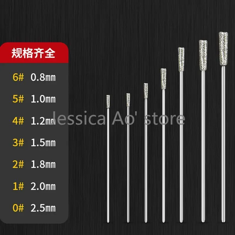 7pcs 0.8-2.5mm Diamond Drill Bits High Speed Steel Jade Drilling Hole Bits Amber Turquoise Jade Wax Stone Drilling Needle fashion men genuine leather business belt korean edition youth cowhide crocodile stone pattern designer pants needle buckle belt