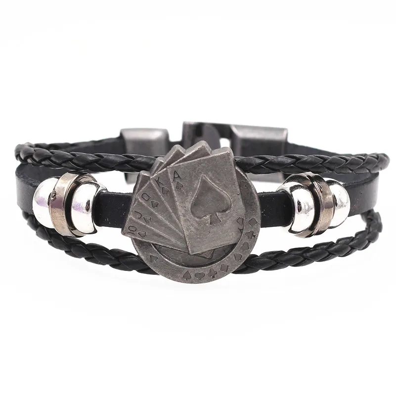 2021 Multilayer Bracelet Men Casual Fashion Braided Leather Bracelets For Women Wood Bead Bracelet Punk Rock Men Jewelry.