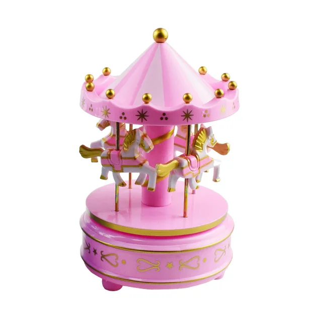 Merry-Go-Kerek Zenei Dobozok Geometriai Baba Szoba Dekoráció Ajándékok Unisex Karácsonyi Ló Carousel Box Otthoni - Image 3